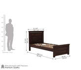 MoonWooden Sheesham Wood Single Size Bed Without Storage for Bedroom Living Room Home Wooden Palang for Hotel (Walnut Finish)